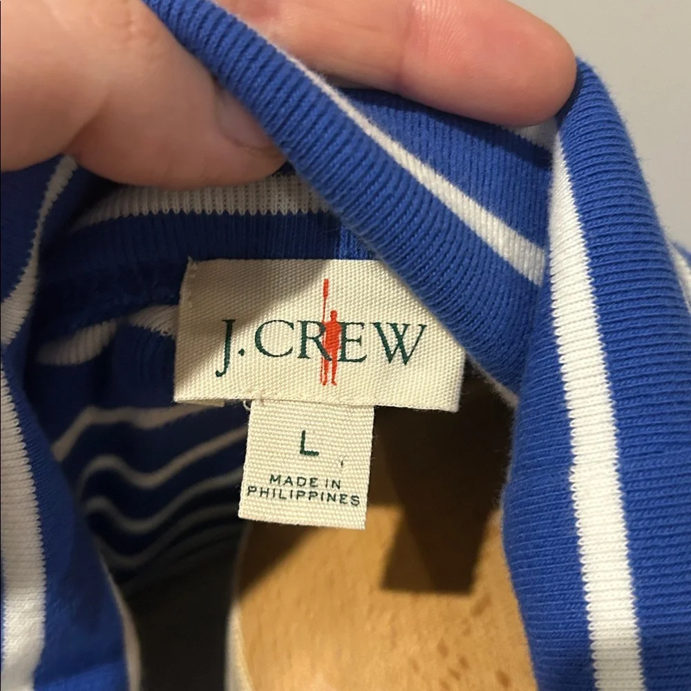 J. Crew Men's Turtleneck Sweater in Blue and‎ White Stripes